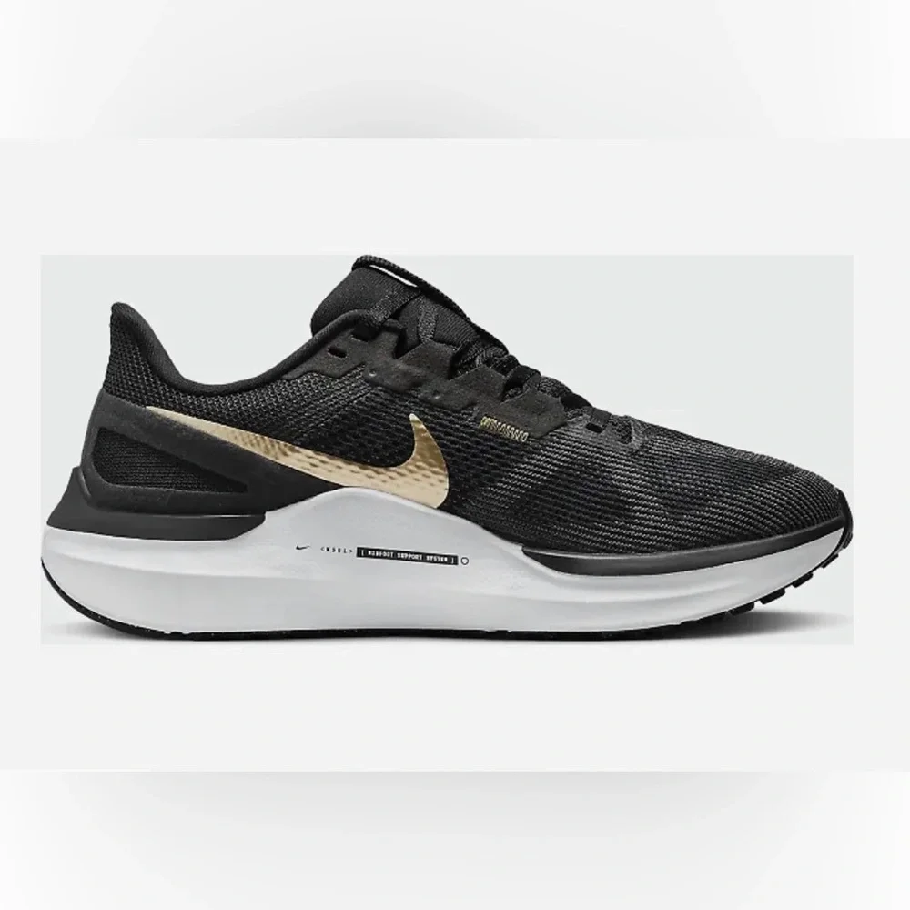 Nike Structure 25 Running Shoes Women’s 10 NWT Black Gold Stability Sneakers